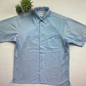 Austin Reed Blue Short-Sleeve Button Down Shirt